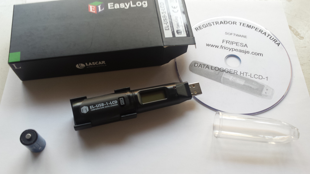 ELUSB1LCD Registrador de temperatura neveras, USB Temperatura